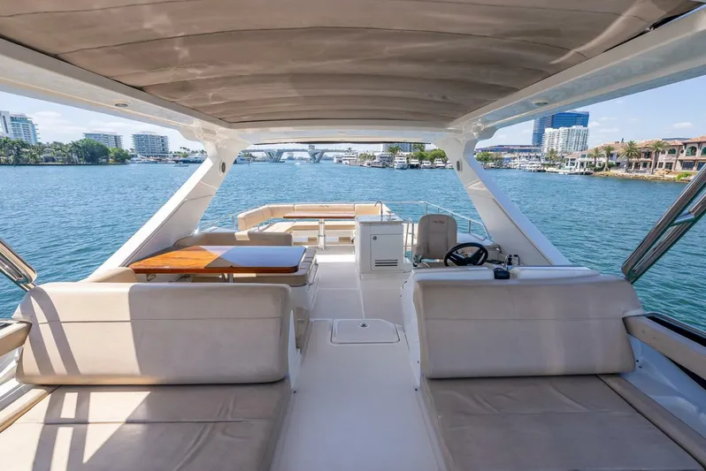  Yacht Photos Pics Luxurious 2016 Sea Ray L650 Fly yacht interior with spacious seating and scenic water view.