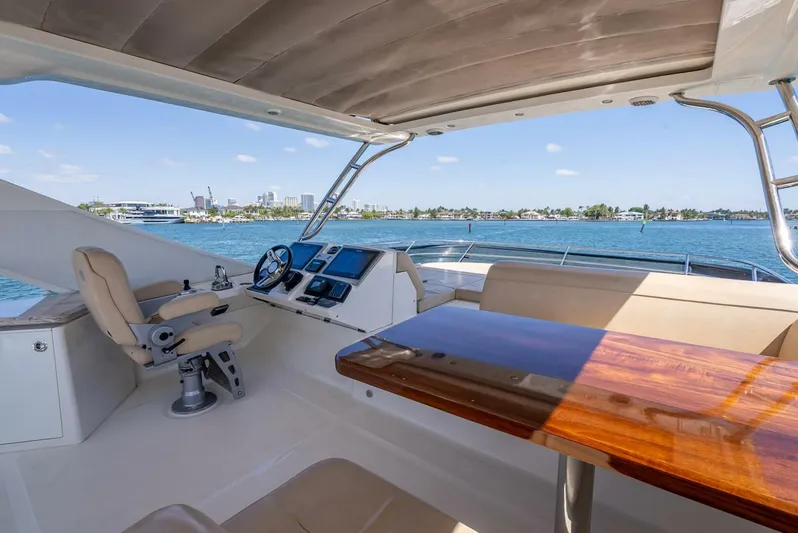  Yacht Photos Pics Luxurious 2016 Sea Ray L650 Fly yacht interior with helm, seating, and ocean view.