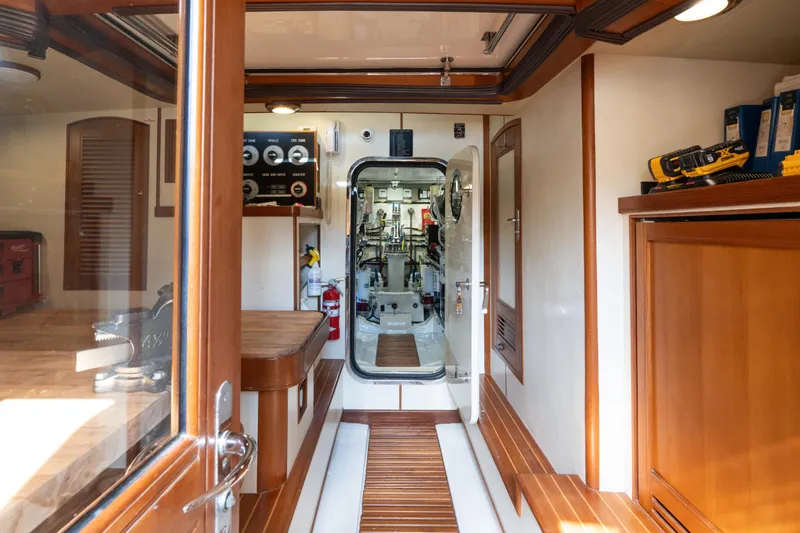 Griffin Yacht Photos Pics Marlow 72 GRIFFIN - Workshop/Engine Room Entrance
