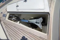 Anchor storage compartment on 2010 Rhea 35 Open boat deck.