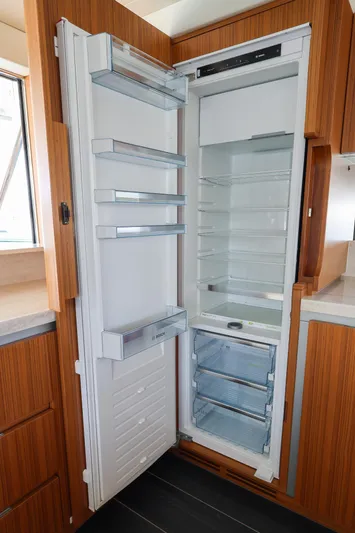 Mas Que Nada Yacht Photos Pics Modern refrigerator in 2021 Greenline OceanClass 68 yacht kitchen.