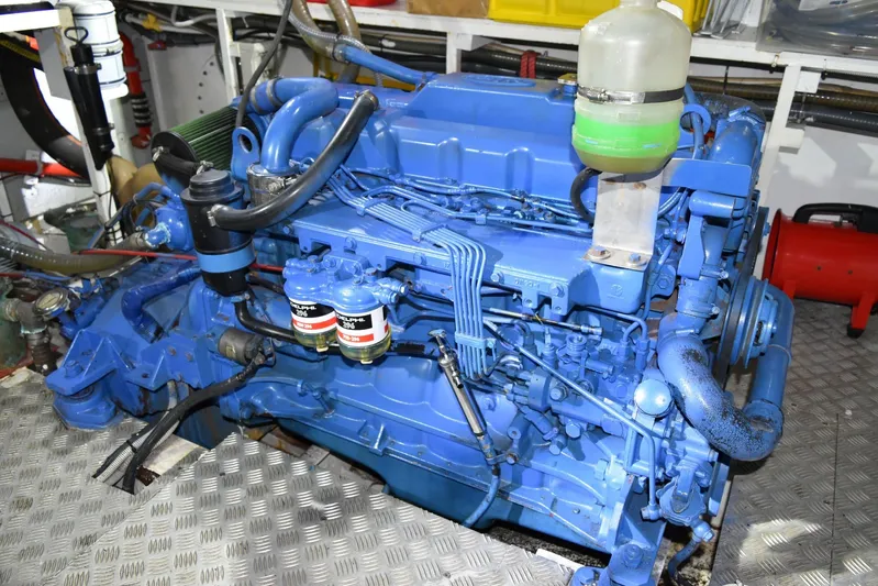 Alieva Yacht Photos Pics Blue marine engine in a Joubert-Nivelt ALIEVA 60 yacht, 2010 model.