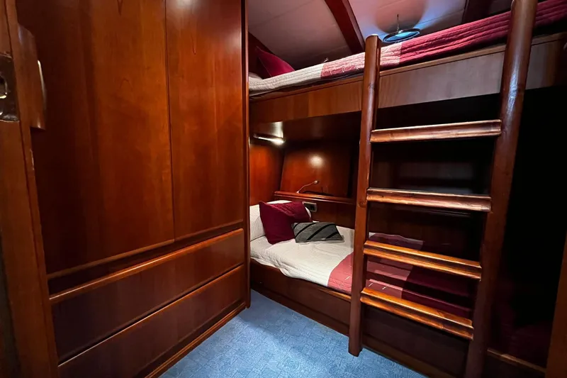 Alieva Yacht Photos Pics Cozy wooden bunk bed cabin in 2010 Joubert-Nivelt ALIEVA 60 yacht.