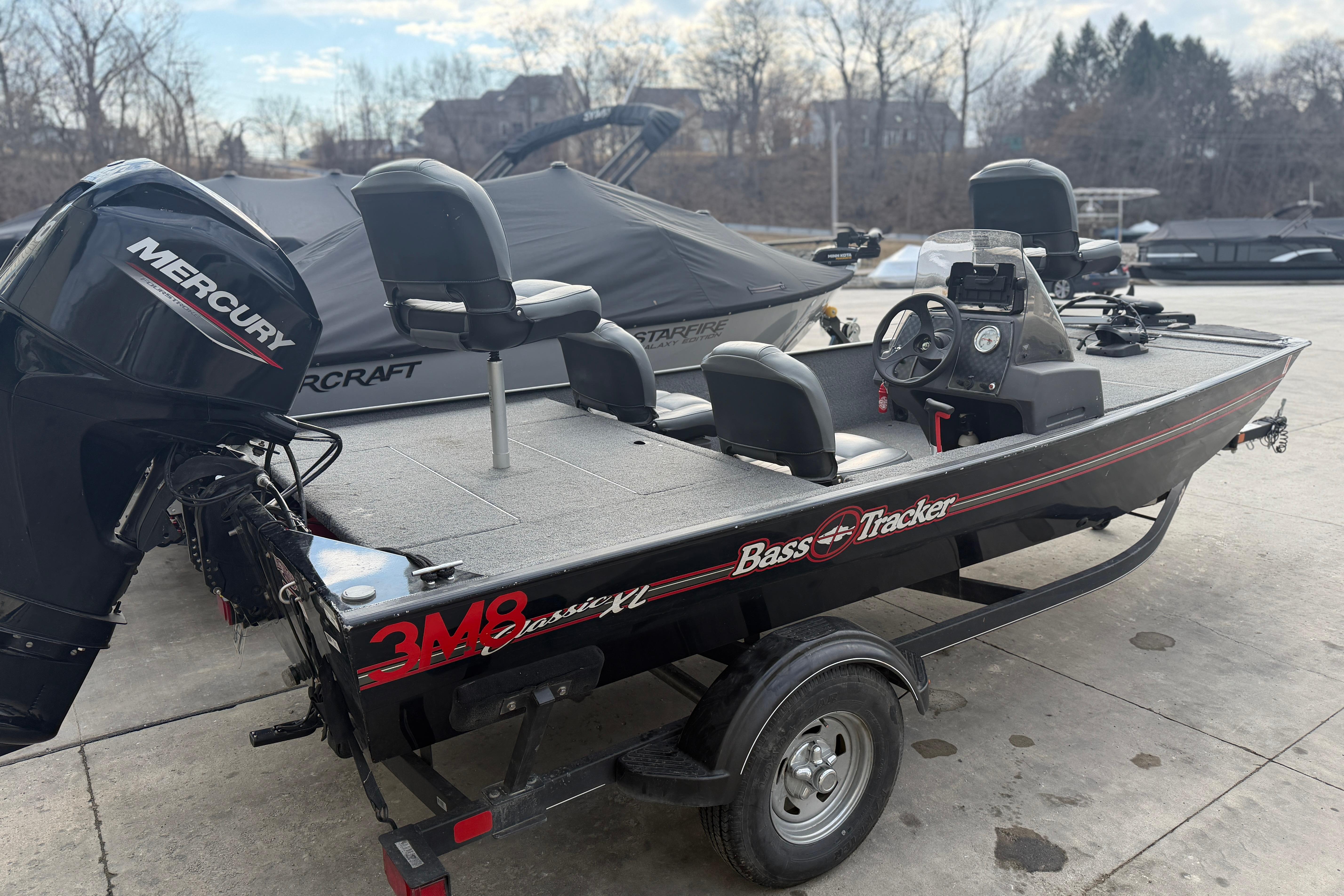2020 Tracker Bass Tracker Classic XL boat with Mercury engine on trailer.