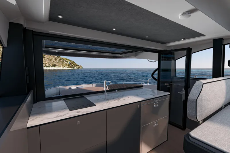  Yacht Photos Pics Interior of Beneteau Gran Turismo 50 yacht, sea view, model year 2026.