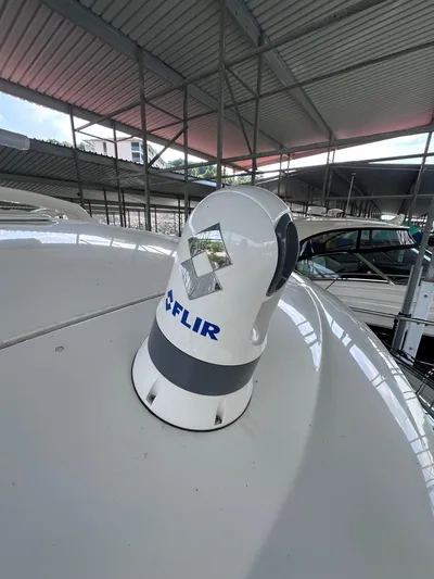  Yacht Photos Pics FLIR camera on 2013 Sea Ray 410 Sundancer yacht under covered dock.