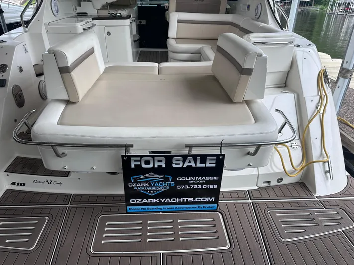  Yacht Photos Pics 2013 Sea Ray 410 Sundancer yacht for sale, featuring spacious seating and modern amenities.