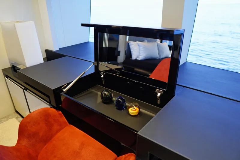 Euphoria II Yacht Photos Pics Luxurious interior of 2016 Mayra Yachts 50m, featuring modern design and ocean view.