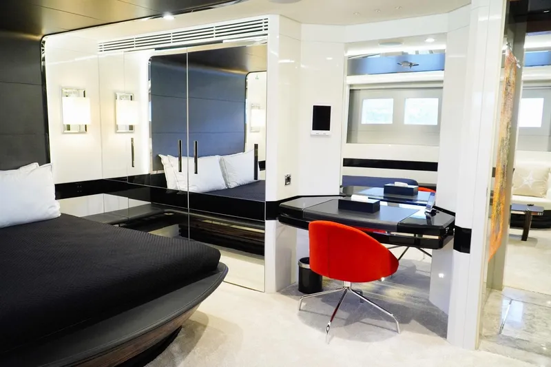 Euphoria II Yacht Photos Pics Luxurious Mayra Yachts 50m 2016 interior with modern bedroom and sleek furnishings.