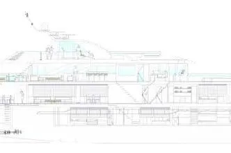 Euphoria II Yacht Photos Pics Side view blueprint of 2016 Mayra Yachts 50m luxury vessel design.