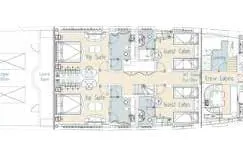 Euphoria II Yacht Photos Pics Floor plan of 2016 Mayra Yachts 50m luxury yacht, showcasing cabin layout and amenities.