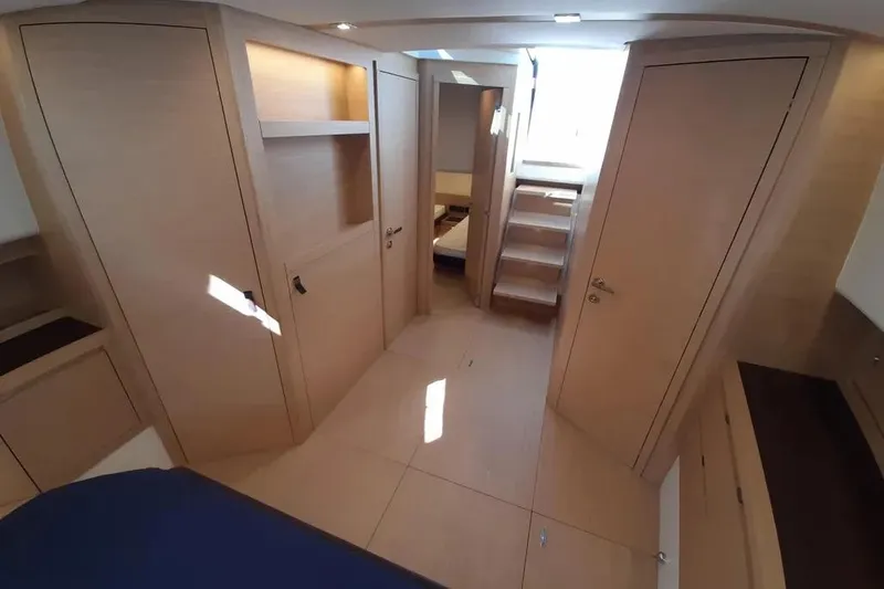 Ban Ban Yacht Photos Pics Luxurious interior of 2023 Pardo Yachts 50, featuring modern wood finishes and elegant design.