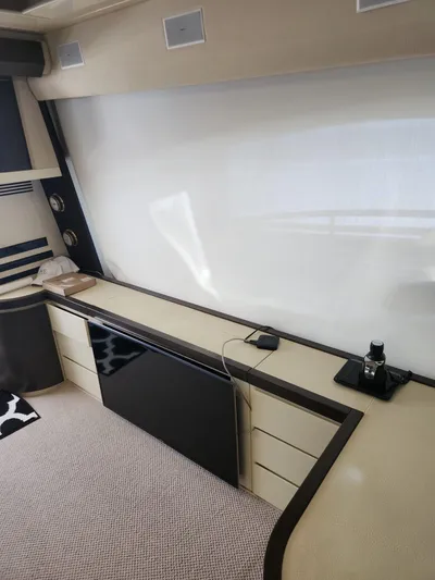  Yacht Photos Pics 2014 Azimut Flybridge interior with sleek cabinetry and modern design elements.