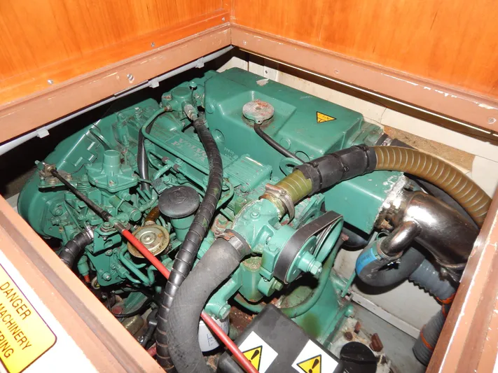  Yacht Photos Pics Engine compartment of a 1999 Oyster 42 Aft Cockpit Deck Saloon yacht.
