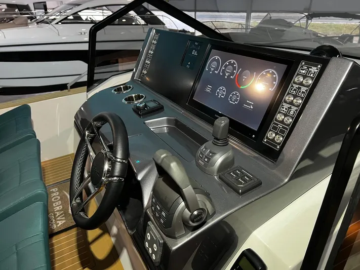 Fiart 39 Sw Yacht Photos Pics 2024 Fiart 39 Seawalker helm with modern controls and digital display.