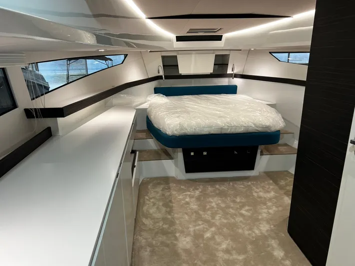 Fiart 39 Sw Yacht Photos Pics 2024 Fiart 39 Seawalker interior cabin with modern design and cozy bed.