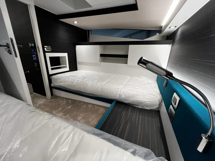 Fiart 39 Sw Yacht Photos Pics 2024 Fiart 39 Seawalker cabin interior with modern design and cozy sleeping area.