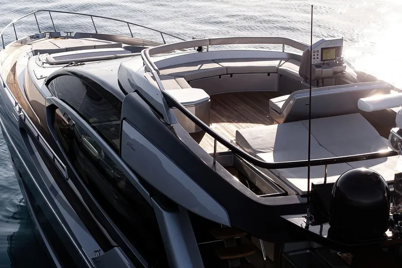  Yacht Photos Pics Luxurious 2016 Riva 76' Perseo yacht with sleek design and spacious deck.