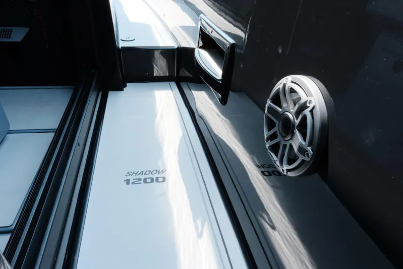 Ex Felgenhauer Yacht Photos Pics 2023 BRABUS Shadow 1200 Cross Cabin deck with speaker detail.