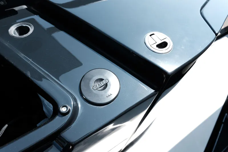 Ex Felgenhauer Yacht Photos Pics Close-up of 2023 BRABUS Shadow 1200 Cross Cabin deck details, featuring water cap and sleek design.