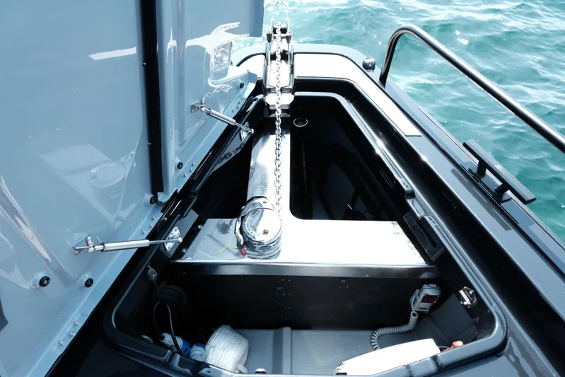 Ex Felgenhauer Yacht Photos Pics 2023 BRABUS Shadow 1200 Cross Cabin anchor compartment on open water.