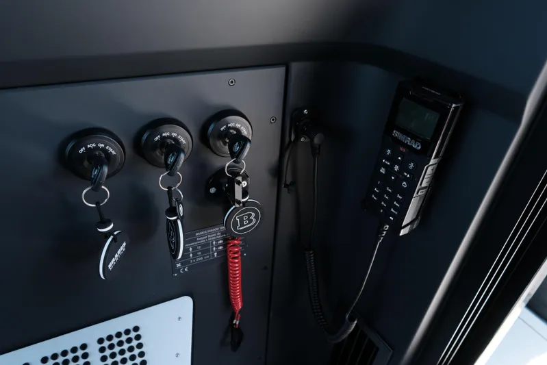Ex Felgenhauer Yacht Photos Pics Control panel of 2023 BRABUS Shadow 1200 Cross Cabin with keys and communication device.