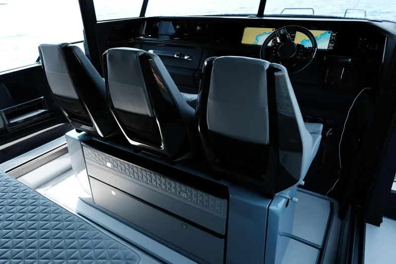 Ex Felgenhauer Yacht Photos Pics Interior of 2023 BRABUS Shadow 1200 Cross Cabin with modern cockpit design.