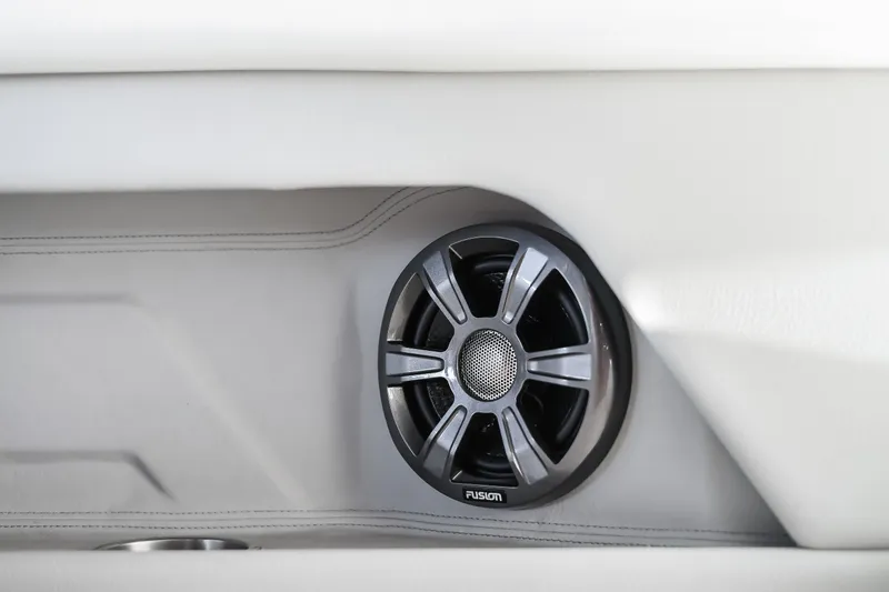 Tarini Yacht Photos Pics Fusion speaker in 2020 Regal 28 Express boat interior.