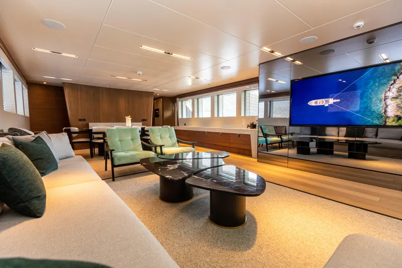 Zeemar Yacht Photos Pics Luxurious interior of 2016 Custom Aydos Yat Sanayi 100' yacht with modern furnishings.