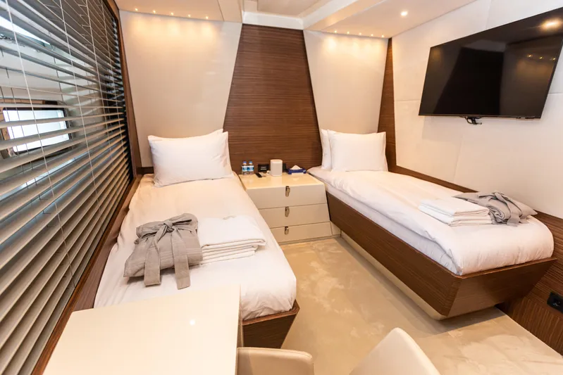Zeemar Yacht Photos Pics Luxurious twin cabin on a 2016 Custom Aydos Yat Sanayi 100' yacht.