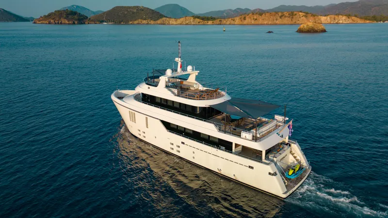 Zeemar Yacht Photos Pics Luxury yacht Aydos Yat Sanayi 100' cruising in scenic waters, 2016 model.