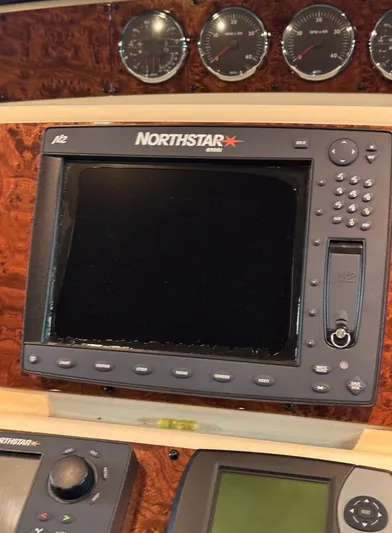  Yacht Photos Pics 2008 Meridian 580 Pilothouse navigation system with Northstar display and gauges.