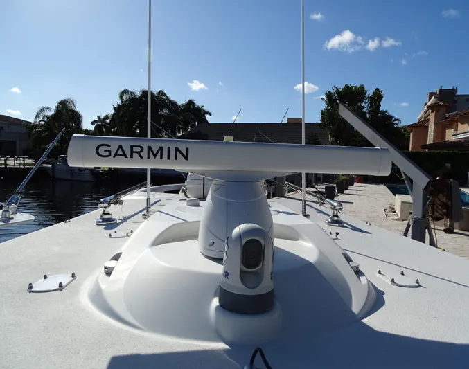  Yacht Photos Pics 2018 Yellowfin 42 boat with Garmin radar system on deck.