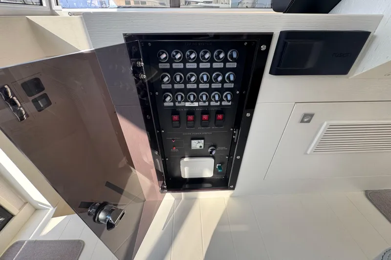  Yacht Photos Pics Control panel of 2023 Nord Star 49 SCY boat, featuring switches and dials.