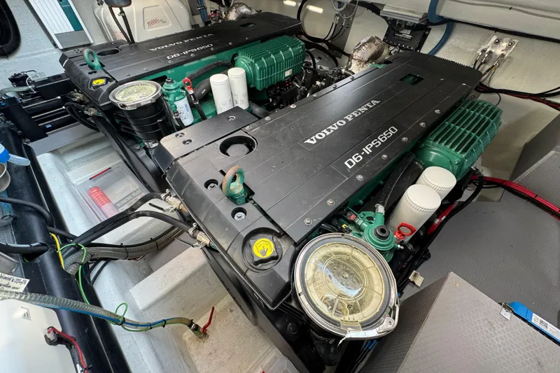  Yacht Photos Pics Engine room of 2023 Nord Star 49 SCY with Volvo Penta D6-IPS650 engines.