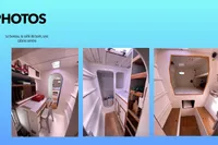 Interior views of a 2003 Custom CATAMARAN 12.30 M, featuring office, bathroom, and cabin.