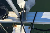 Anchor setup on a 2003 Custom CATAMARAN 12.30 M, docked with visible netting.