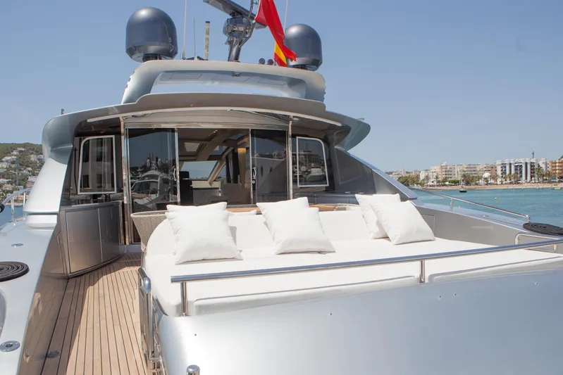  Yacht Photos Pics Luxurious 2010 Canados 90 yacht with spacious deck and plush seating.