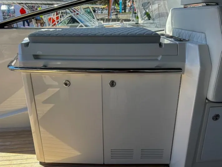  Yacht Photos Pics Windy 40 Camira SX 2024 yacht interior with sleek cabinetry and modern design.