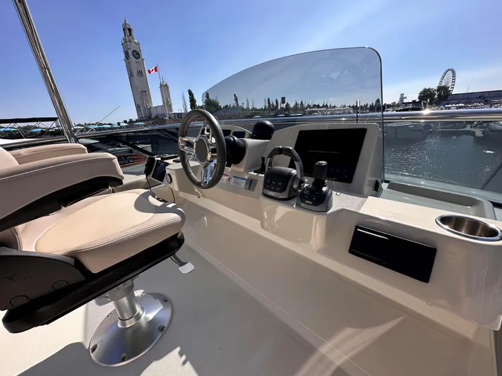 Skyfall Yacht Photos Pics Helm of Absolute 52 Navetta 2022 with harbor view.