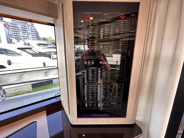 Skyfall Yacht Photos Pics Control panel of Absolute 52 Navetta yacht, year 2022.