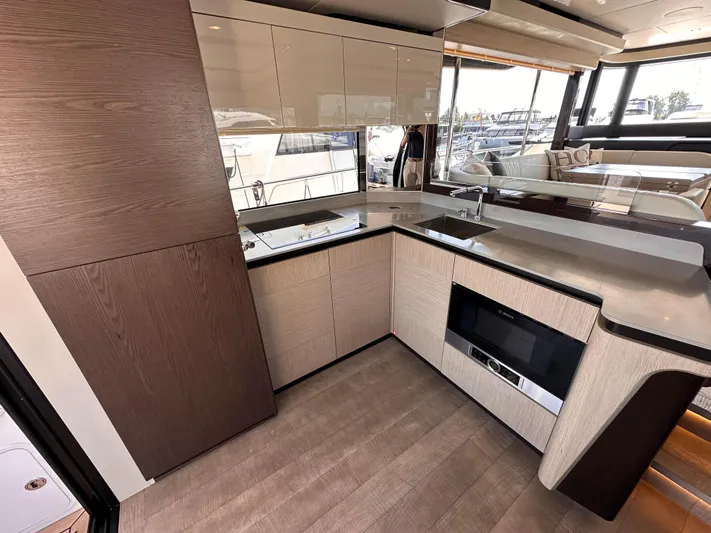 Skyfall Yacht Photos Pics Modern kitchen on the Absolute 52 Navetta yacht, year 2022.