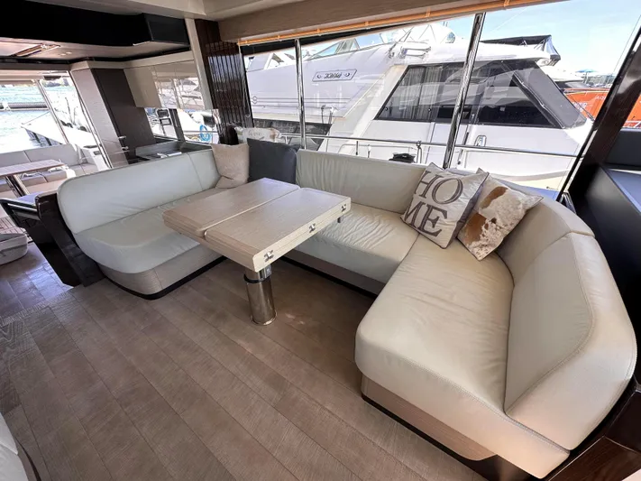 Skyfall Yacht Photos Pics Luxurious salon of the 2022 Absolute 52 Navetta yacht.