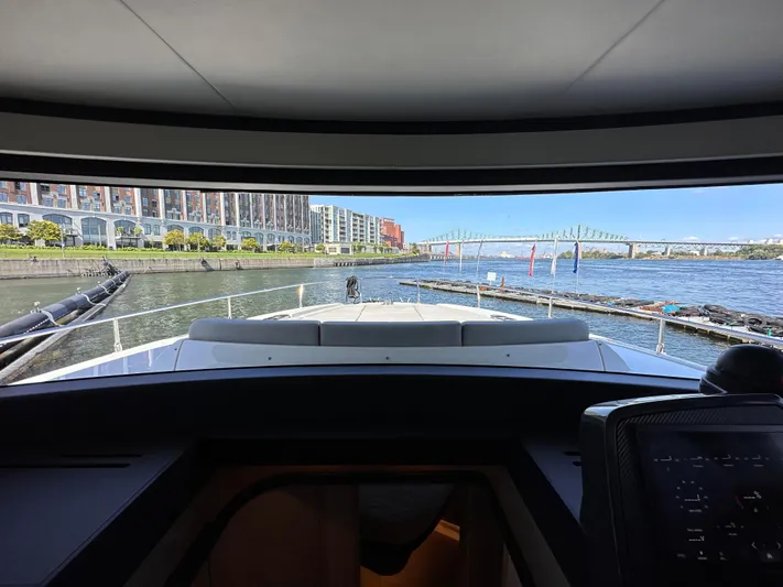 Skyfall Yacht Photos Pics View from the cockpit of the Absolute 52 Navetta yacht, 2022.