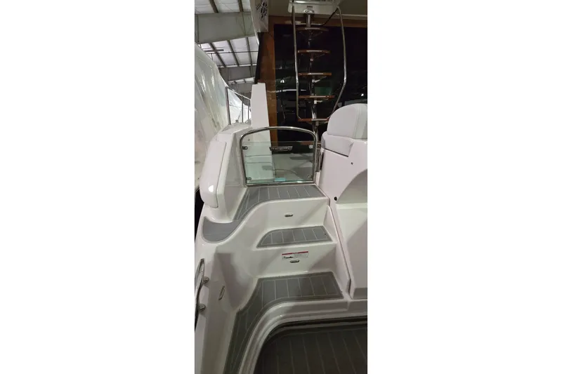 Your So Vein Yacht Photos Pics 2024 Regal 42 Fly yacht interior with sleek stairs and modern design.