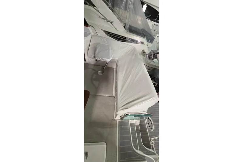 Your So Vein Yacht Photos Pics 2024 Regal 42 Fly yacht interior with covered seating area.