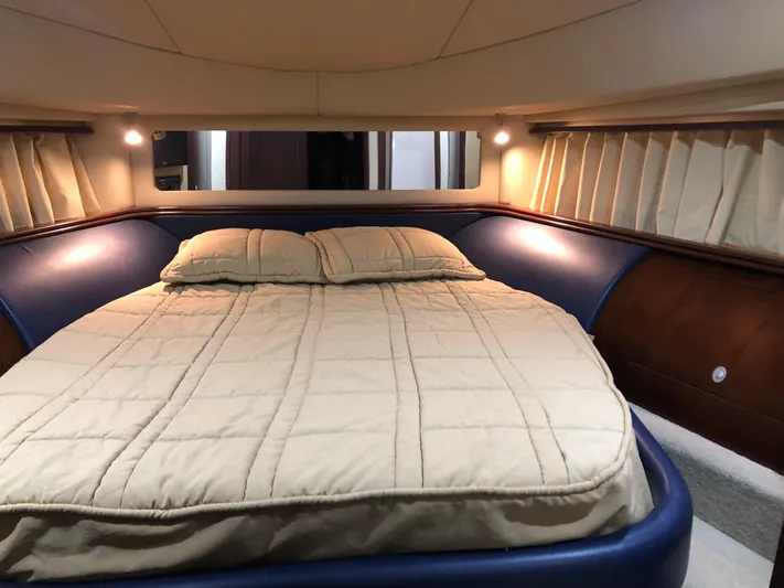 Cashed Out Yacht Photos Pics Luxurious bedroom interior of 2006 Sea Ray 58 Sedan Bridge yacht.