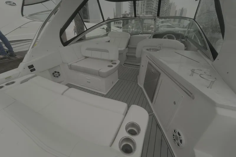  Yacht Photos Pics 2021 Regal 33 XO yacht interior with luxurious seating and modern amenities.
