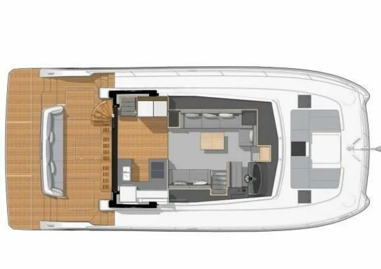 Pheonix Yacht Photos Pics Fountaine Pajot MY6 deck layout