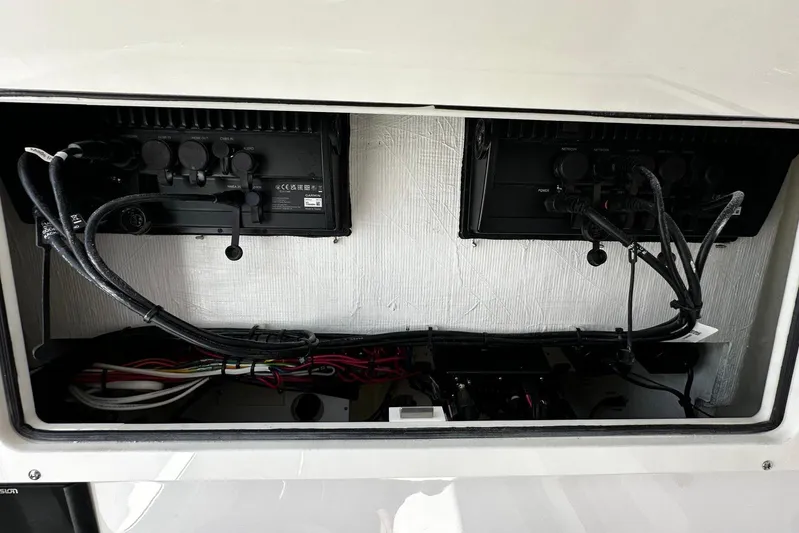  Yacht Photos Pics 2022 Southport 30 FE electrical panel with wiring and connections.